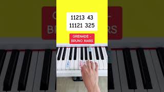 Grenade  Bruno Mars Piano Tutorial grenadebrunomars easypianotutorial pianoshorts [upl. by Noemis]