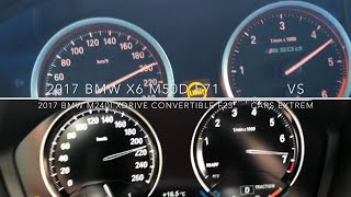 0260 KMH RACE 2012 BMW X6 M50d E71 VS 2017 BMW M240i xDrive Convertible F23 [upl. by Stalk302]