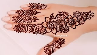 Diwali 2024 Easy Simple Mehndi Design for Back Handcone designs simpleEasy henna mehandi ka design [upl. by Annaeel]