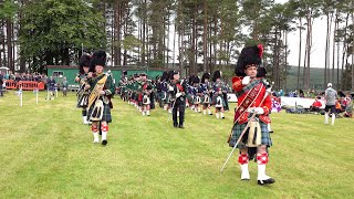 quotFarewell to the Creeksquot as the combined bands march off starting the 2019 Tomintoul Highland Games [upl. by Winslow]