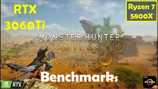 Monster Hunter Wilds RTX 3060Ti  1440p  FSR3  DLSS  All Settings  Benchmarks [upl. by Ewen661]