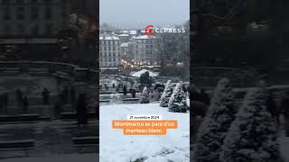 Montmartre sous la neige à Paris  Tempête Caetano  21 novembre 2024 [upl. by Eecyaj]