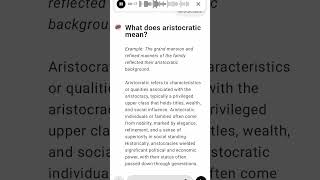 What does aristocratic mean [upl. by Aitahs]