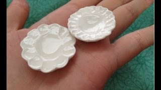 Clay Tutorial Miniature Plates 2 Methods [upl. by Sorgalim196]