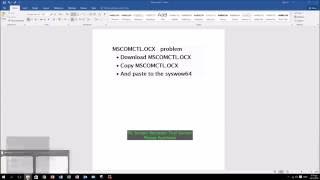 MSCOMCTLOCX problem windows 10 [upl. by Feetal]