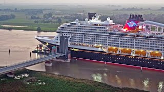 NEW CRUISE SHIP quotDISNEY TREASUREquot ON RIVER EMS GOING TO OCEAN  4K SHIPSPOTTING SEPTEMBER 2024 [upl. by Lyrret]