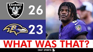 WHAT WAS THAT Ravens vs Raiders INSTANT REACTION  Ravens Suffer EMBARRASSING 2623 Loss vs LV [upl. by Gnof]