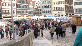 Antiquitätenmarkt Frühlingsmarkt und verkaufsoffener Sonntag in der Tübingen Innenstadt [upl. by Mapes]