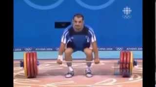 Olympic Games Athens 2004Pyrros Dimas Bronze medal Weightlifting 2075 kg total [upl. by Ninerb]