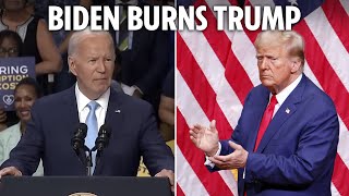 Joe Biden brands Trump ‘Donald Dump’ as Kamala Harris takes the lead at first joint rally [upl. by Ddene]