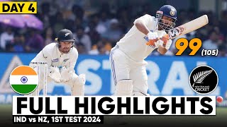 India vs New Zealand 1st Test Cricket Match Day 4 Full Highlights Cricket Live Highlights 19102024 [upl. by Atnima]