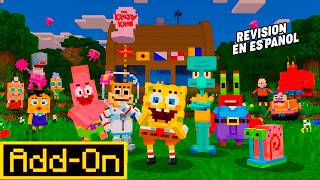 Haciendo Las misiones y boss finales  Minecraft Spongebob AddOn Rewiev [upl. by Adin]