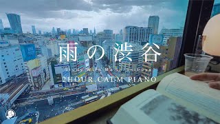 2HOUR STUDY WITH ME🌦️  calm piano  A Rainy Day in Shibuya Tokyo  with countdownalarm [upl. by Amimej668]