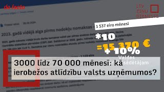 Pelna no 3000 līdz 70 000 mēnesī kā ierobežos atlīdzību valsts uzņēmumos [upl. by Esra]