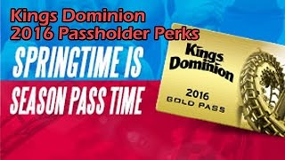 Kings Dominion Season Passholder Perks 2016 [upl. by Emyam]