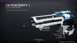 Posterity Hand Cannon Might Be The Play For Season of the Deep 21 Initial Speculation  Destiny 2 [upl. by Nois]