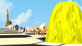 Paint Animals Gorilla Cow Lion Elephant Dinosaurs Fountain Crossing Animal Cartoon [upl. by Esirahc717]