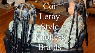 Jumbo Knotless Box Braids Coi Leray Style  Tips For Doing Jumbo Size Braids [upl. by Ogdon]