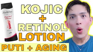 SKINWHITE KOJIC ACID  RETINOL LOTION REVIEW  WHITENING AND ANTIAGING LOTION SIR LAWRENCE [upl. by Qooraf]