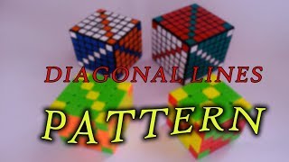 Rubiks Cube Patterns 2  Diagonal Lines Pattern 4x4  7x7 [upl. by Hasina775]