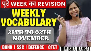 Vocabulary Weekly Revision  28TH TO 02TH NOVEMBER  The Hindu Editorial  Nimisha Bansal Maam [upl. by Chaffin]