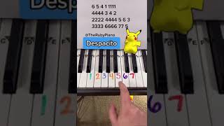 Despacito Piano Easy Tutorial With Numbers shorts piano [upl. by Ijok851]