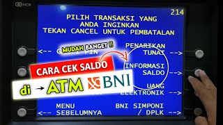 ✅ Cara CEK Saldo BNI Lewat ATM  Cek Saldo ATM BNI Terbaru [upl. by Yffub]