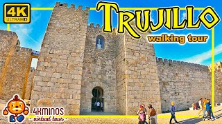 TRUJILLO Cáceres  4K Ultra HD Walking Virtual Tour Spain 2022 [upl. by Akinom]