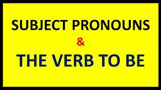 subject pronouns  Elpidio Aparicio [upl. by Ahsikram]