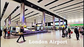 London Airport Heathrow International Arrival Egates Walk Through and London Airport Taxi  LHR [upl. by Luo]