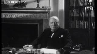 Winston Churchill addresses the nation following defeat of Germans 1945 [upl. by Eirak]