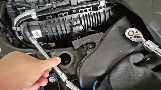 How to replace spark plugs of a BMW X1 F48 xDrive25i xDrive28i 2016 [upl. by Lomaj]