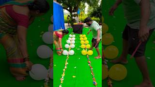 Pop Balloon Race bottle flip pop Balloon Challenge shorts [upl. by Cut549]