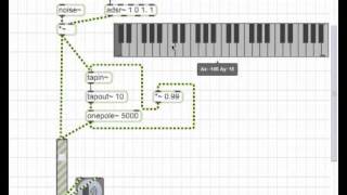 Delicious MaxMSP Tutorial 1 KarplusStrong [upl. by Ennaeiluj603]