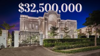 Touring a 32500000 MEGA MANSION Designed for ROYALTY  Dubai Hills [upl. by Lishe]