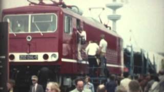 Transrapid 05 und Lokomotiven auf der IVA Hamburg am 23 Juni 1979 Super8 [upl. by Shuler]