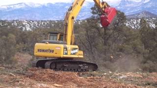 Excavator Mulching Machine  BH80 Bull Hog Mulching Head [upl. by Boffa]