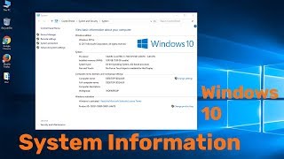 How To Check System Information on Windows 10 PC  Laptop Full Configuration [upl. by Shull432]