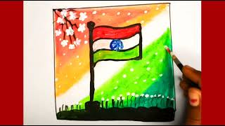 how to draw national flag of India  national flag drawing  independence day special drawing [upl. by Harihs408]