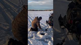 Ice fishing big lake alaska [upl. by Gibe]