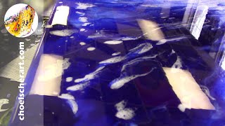 💙RESIN COAT on HUGE 36 x 48 Acrylic Pour Painting  Full Resin Tutorial💙 [upl. by Uball]