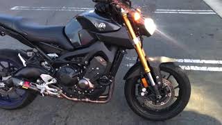 2014 Yamaha FZ09 full akrapovic exhaust [upl. by Lesak]