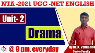 DRAMA Introduction UNIT2 NTA ENGLISH by Dr K VENKANNA [upl. by Ketti]