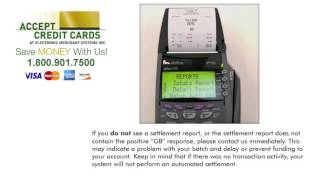 Batching Verifone Vx510LE terminal How to settle a credit card machine batch [upl. by Ttesil]