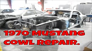 Mustang Cowl repair on a 1970 fastback part 1 [upl. by Spitzer]