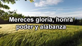 Mereces gloria  Miel san Marcos Letra [upl. by Apps633]