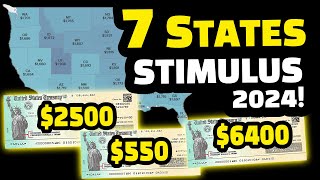 Secret Stimulus CHECKS 2024 7 States Getting PAID Get Yours [upl. by Aicekal]