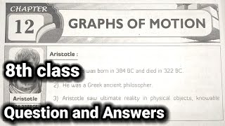 8th class  Physics  12Graphs Of Motion lesson  Question and Answers 8th class physics 12 lesson [upl. by Peednam]