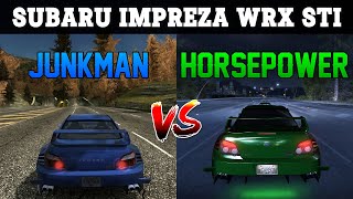 Junkman vs Horsepower  Subaru Impreza WRX STI  Need for Speed Most Wanted vs Carbon [upl. by Desdamonna]