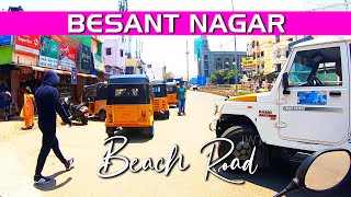 Besant Nagar beach  Chennai  Elliots Beach  India bike tour  walking tours india [upl. by Schenck]